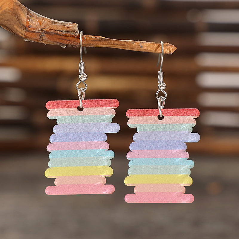 Acrylic Rainbow Dangle Earrings Acrylic Rainbow Dangle Earrings